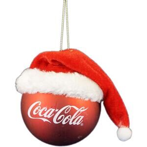 Kurt Adler Coca-Cola Red Ball with Santa Hat Ornament *NEW/UNOPENED*